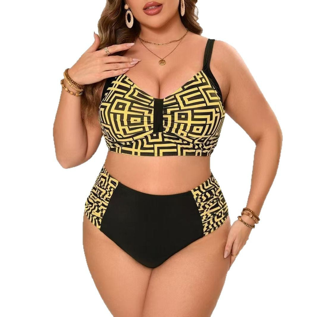 Damen Zweiteiliges Bikini-Set mit modernem geometrischem Design Echo Archiv