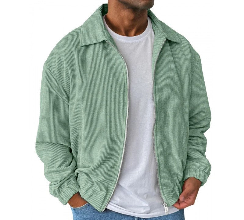 Herren bequeme Cordjacke mit durchgehender Reißverschlussfunktion Echoarchiv