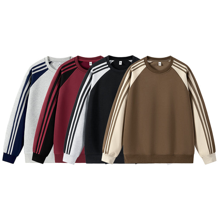 Herren sportlicher Raglan-Sweater mit mehrfarbigen Akzenten Echoarchiv