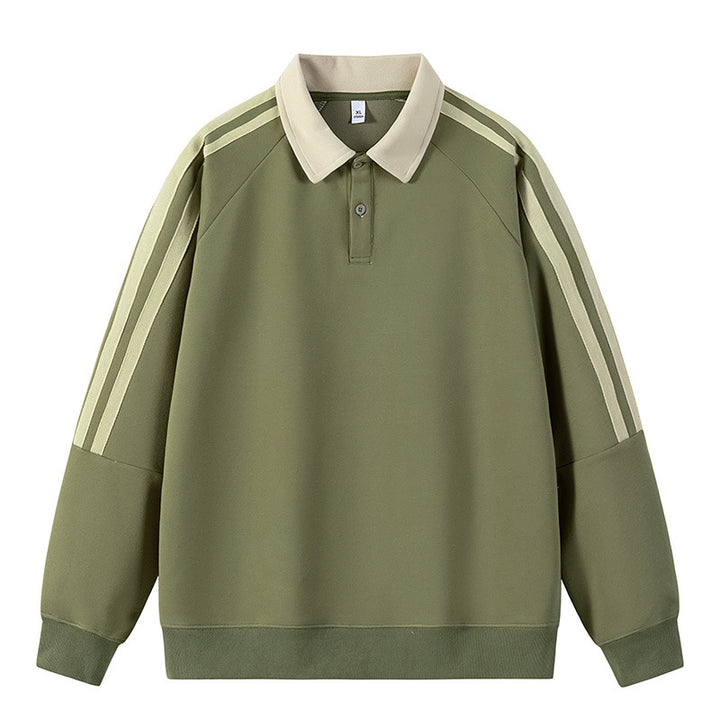 Herren sportlicher Sweat-Pullover mit Polo-Kragen Echoarchiv