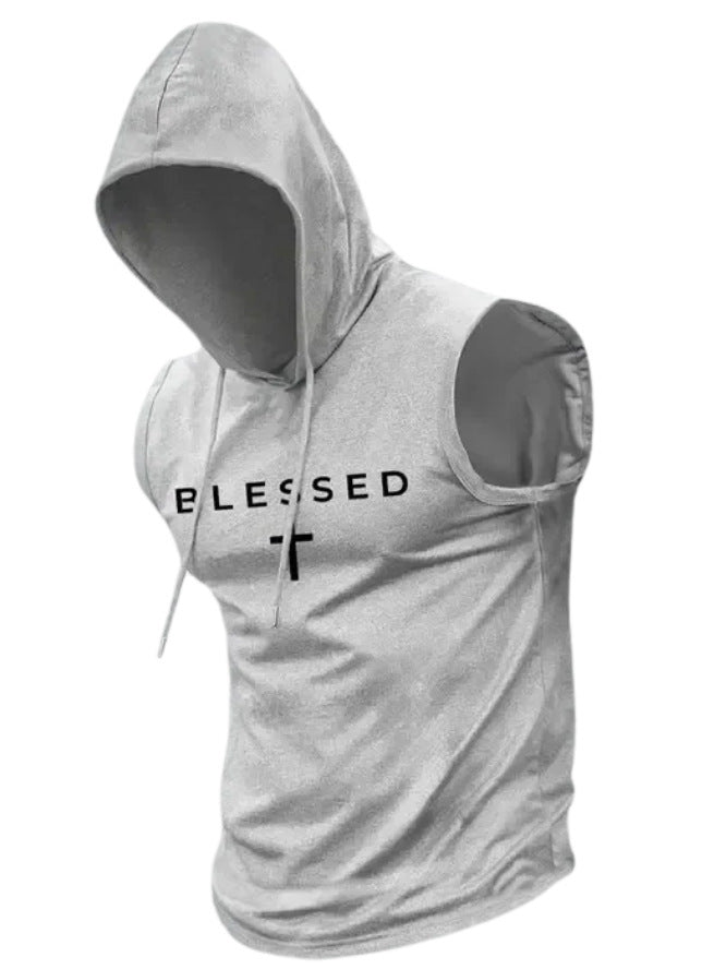 Herren nan ärmelloses Kapuzen-Sweatshirt mit Slogandruck und athletischer Passform Echo Archiv