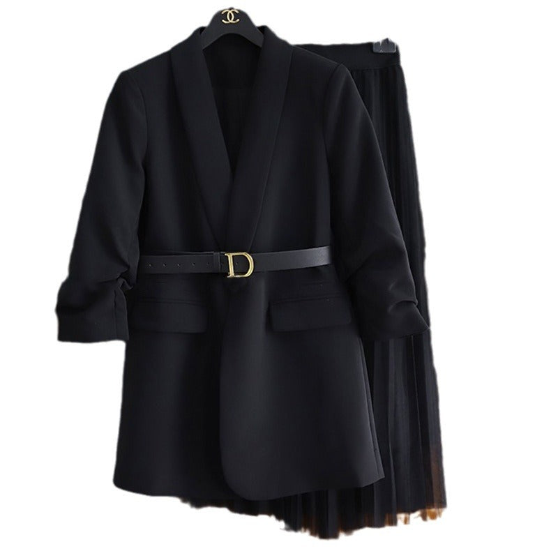 Damen Moderner Blazer mit Taillengürtel Echoarchiv
