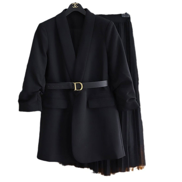 Damen Moderner Blazer mit Taillengürtel Echoarchiv
