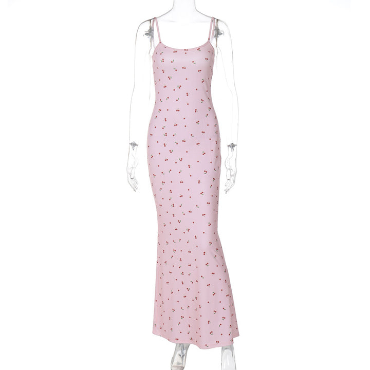Damen Figurnahes Maxikleid mit floralem Design und Spaghettiträgern Echo Archiv