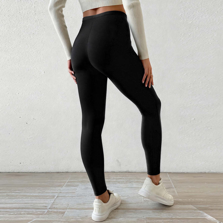 Damen Fleecegefütterte Leggings mit hohem Bund und Kordelzug Echo Archiv