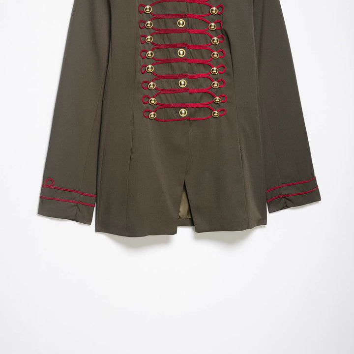 Damen Militärinspirierte Kastenjacke mit dekorativen Froschverschlüssen und Stehkragen Echo Archiv