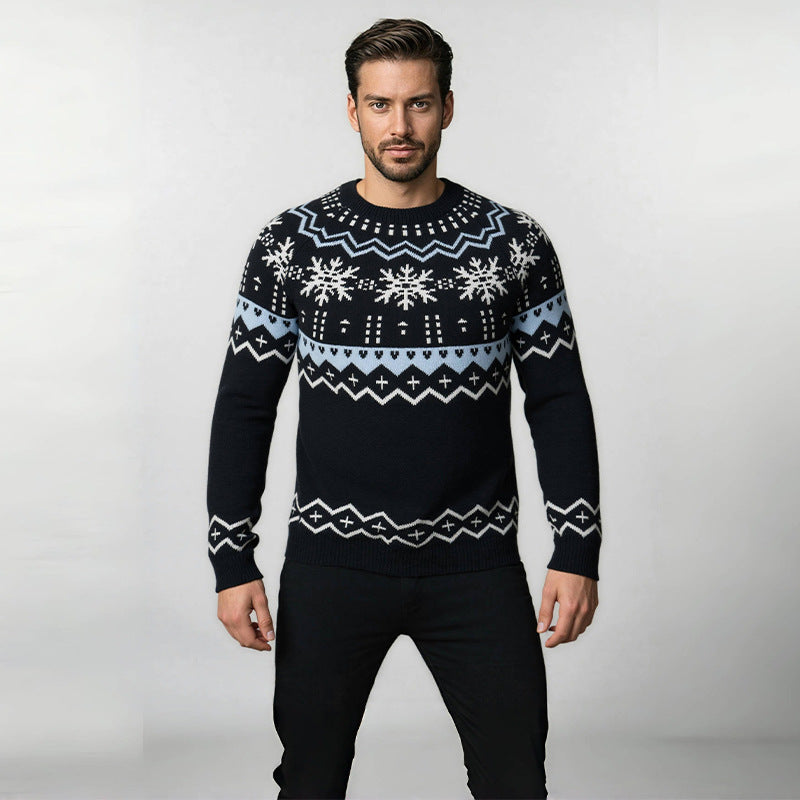 Herren kuscheliger Norweger-Pullover mit Winterdesign Echoarchiv