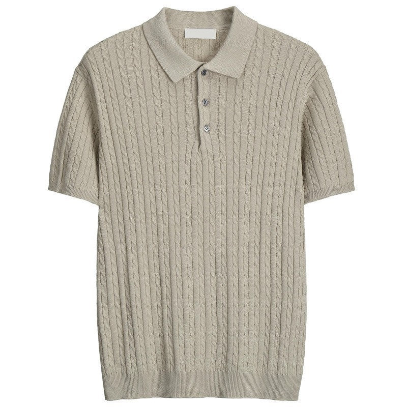 Herren Kurzarm Strick-Polo-Shirt Echo Archive