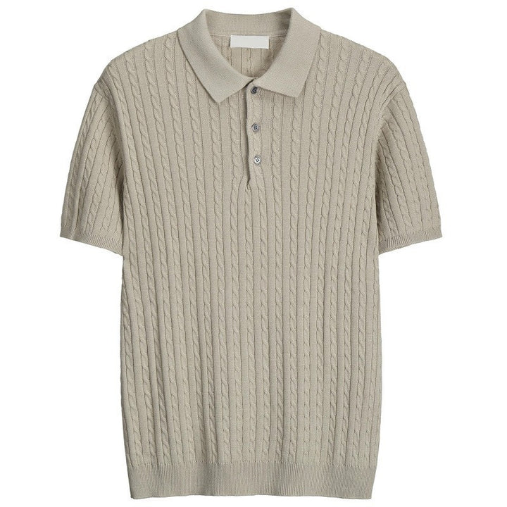 Herren Kurzarm Strick-Polo-Shirt Echo Archive