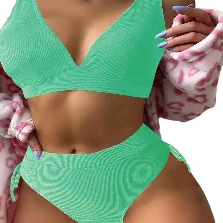 Damen Triangel-Bikini mit verstellbaren Trägern und hohem Bund Echo Archiv