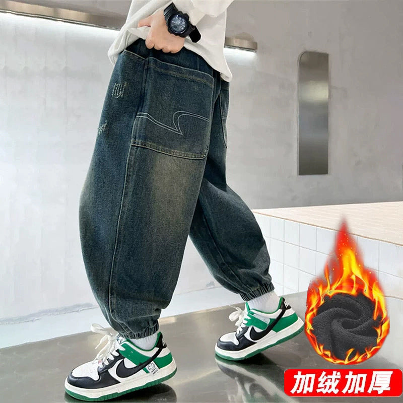 Unisex lässige Baggy-Jeans mit Gummizug Echo Archiv