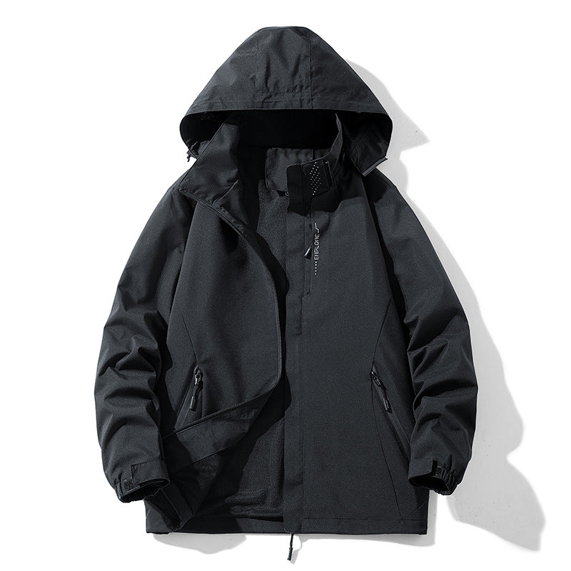 Damen wasserdichte Outdoorjacke mit atmungsaktivem Netzfutter, mit Reißverschluss versehenen Taschen und Klettverschlüssen – Célinea