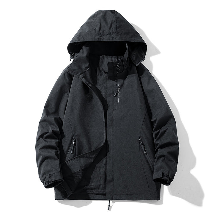 Damen wasserdichte Outdoorjacke mit atmungsaktivem Netzfutter, mit Reißverschluss versehenen Taschen und Klettverschlüssen – Célinea