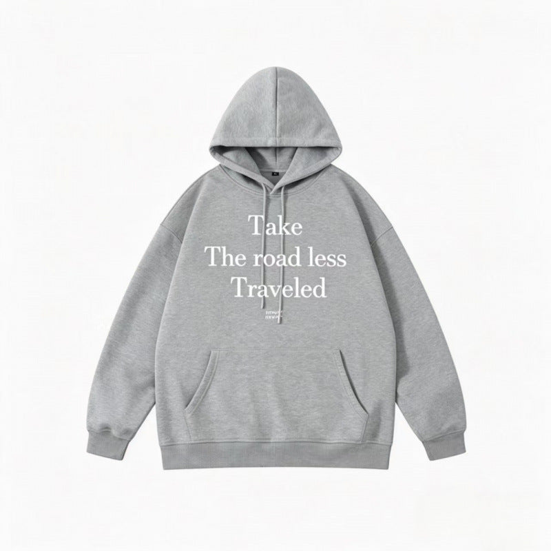 Unisex Oversize-Kapuzenpullover mit Statement-Print und Kängurutasche Echo Archiv