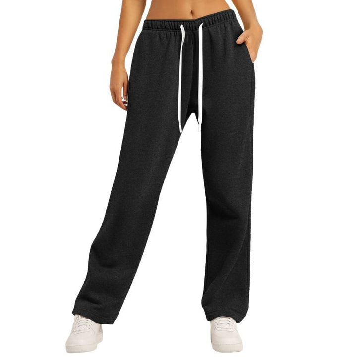 Damen nan lässige Loungehose mit geradem Bein extra langem Tunnelzug und tiefem Schritt Echo Archiv