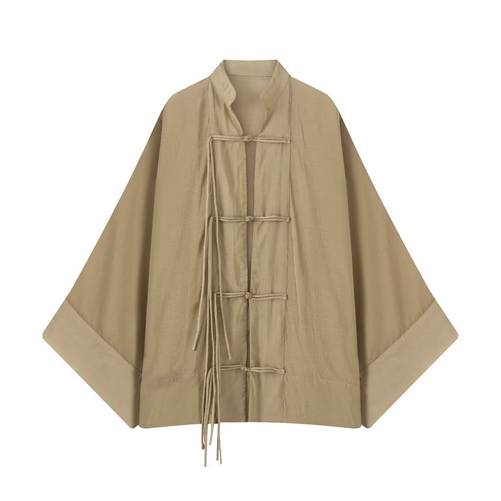 Damen Oversized Kimono-Cape mit traditionellen Knebelverschlüssen Echo Archiv