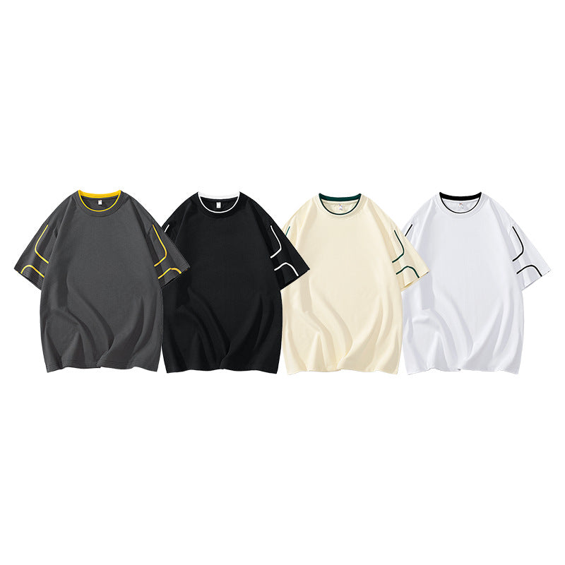 Herren Oversize-T-Shirt aus Baumwollmix mit Kontrastpaspelierung und Dropped-Shoulder Echo Archiv