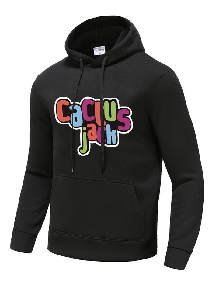 Herren bequemer Kapuzenpullover mit auffälligem mehrfarbigem Grafikdruck Echoarchiv