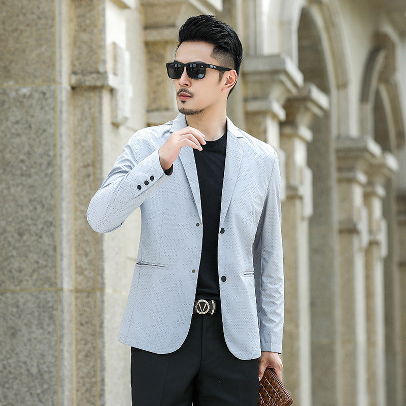 Herren Slim-Fit Sakko mit dezentem Allover‑Punktmuster Echoarchiv