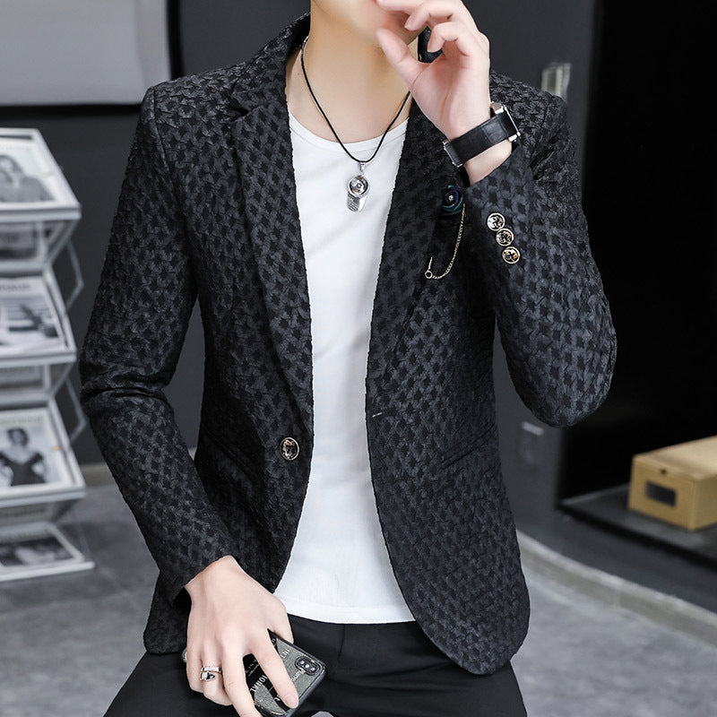 Herren eleganter, strukturierter Blazer Echoarchiv