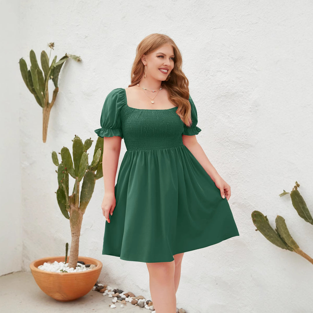 Damen Leichtes Sommerkleid mit schulterfreier Passform und voluminösen Puffärmeln Echo Archiv