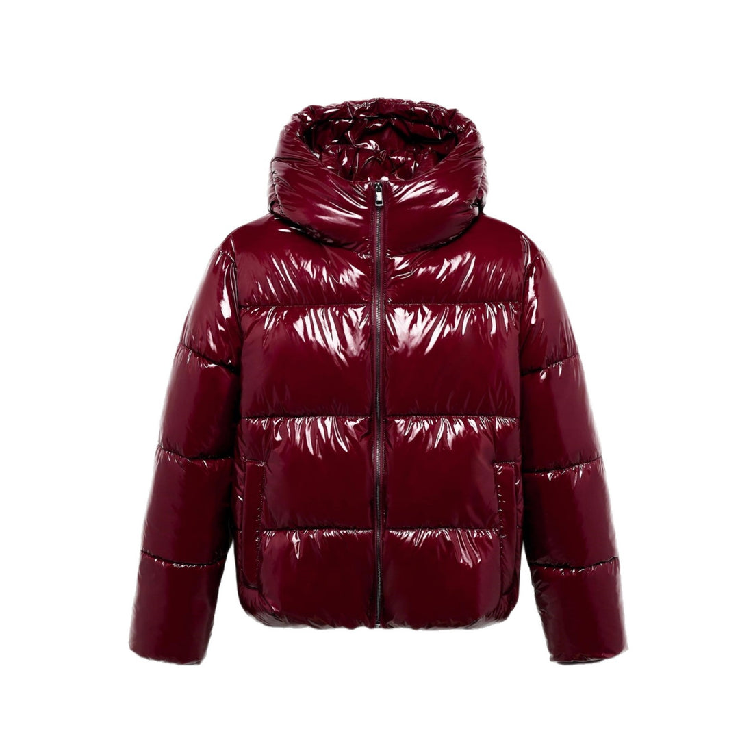 Damen Hochglanz Steppjacke mit hohem Kragen – Célinea