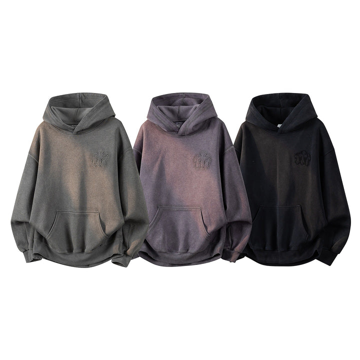 Unisex Oversize Kapuzenpullover mit handschriftlichem Grafik-Print, Kängurutasche & geripptem Saum Echoarchiv