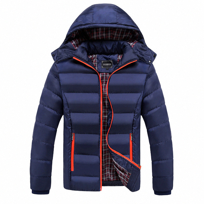 Herren Ultraleichte Pufferjacke mit Thermosteppung, Kapuze und kariertem Innenfutter Echoarchiv
