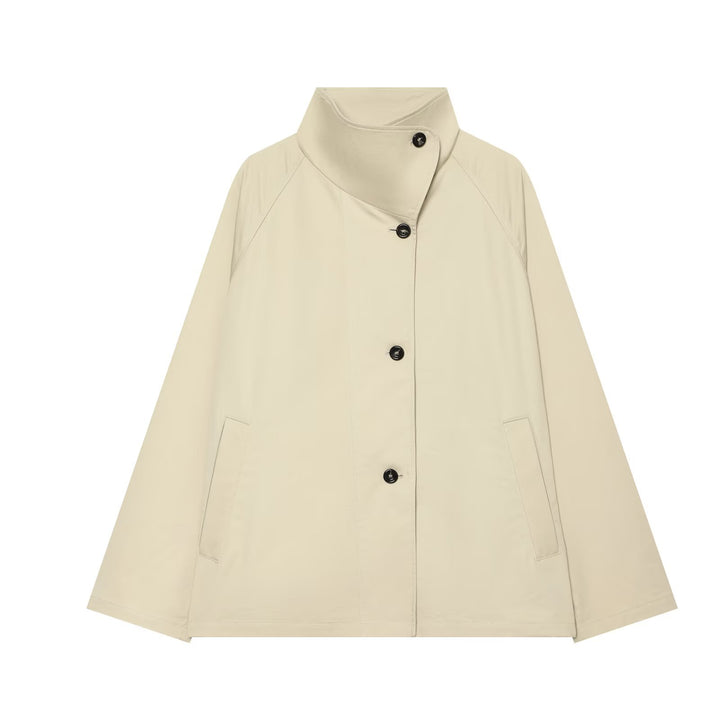 Damen Kurze A‑Linien Übergangsjacke mit hohem Stehkragen und Raglanärmeln Echo Archiv
