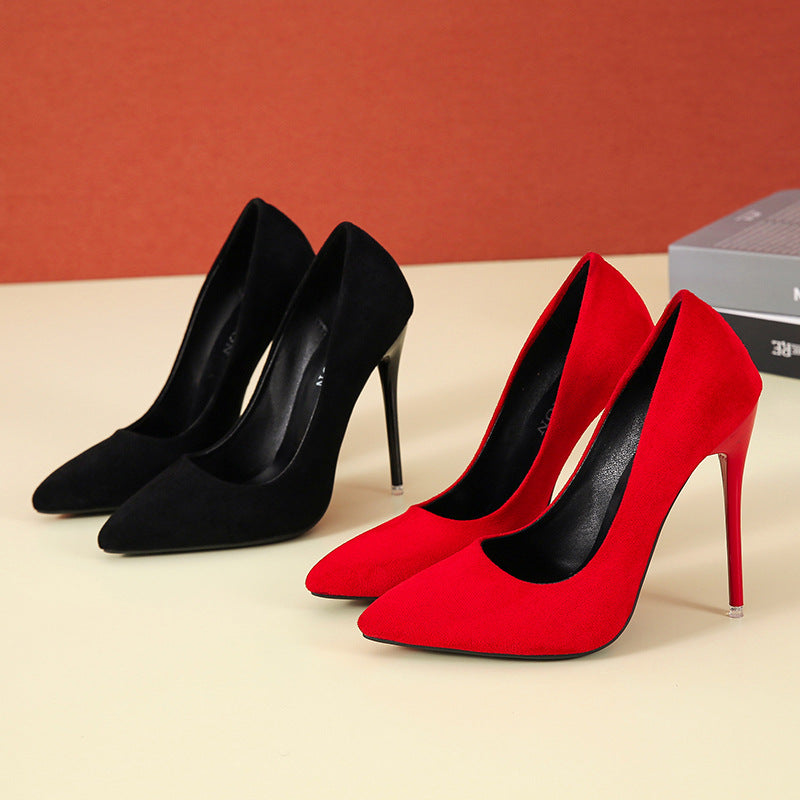 Damen nan spitze Stiletto-Pumps mit Samtoptik und gepolstertem Komfortfußbett Echo Archiv