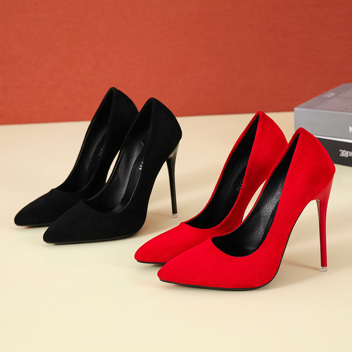 Damen nan spitze Stiletto-Pumps mit Samtoptik und gepolstertem Komfortfußbett Echo Archiv