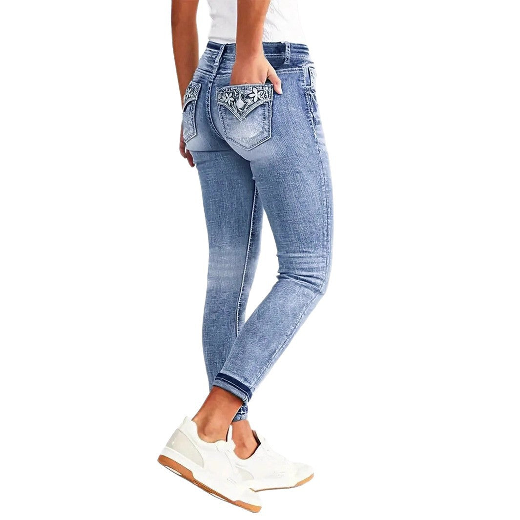 Damen Slim-Fit Stretch-Skinny-Jeans mit schmalem Knöchelabschluss und Five-Pocket-Design Echo Archiv
