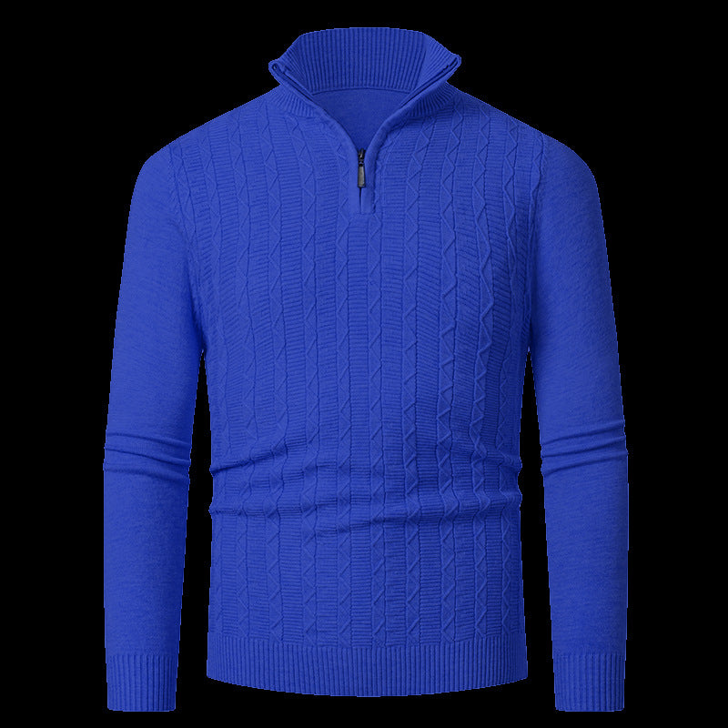 Herren Strickpullover mit modernem Kragen und Reißverschluss Echoarchiv