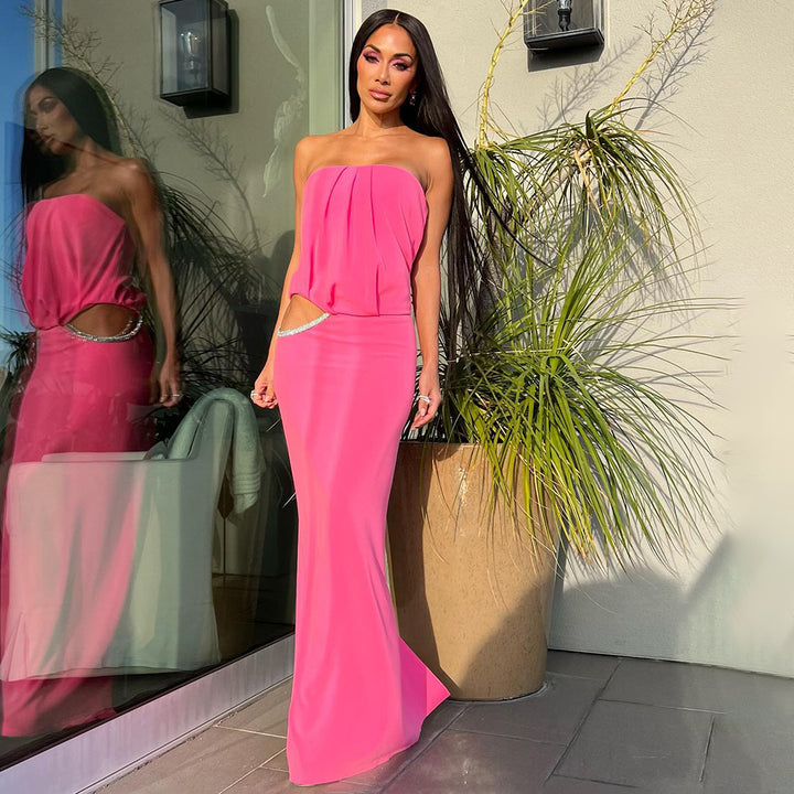Damen Elegantes Maxikleid mit schmalem Design und raffinierten Cut-Out-Details Echo Archiv