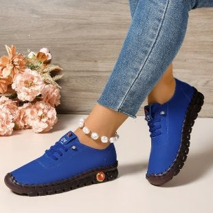 Damen Bequeme Lederoptik-Slipper mit flexibler Profilsohle und Mokassin-Naht – Lioré