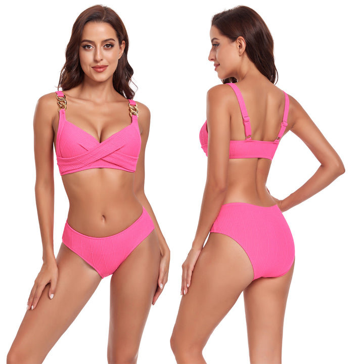Damen Bikini mit Kreuzband-Design und goldenen Akzenten Echo Archiv