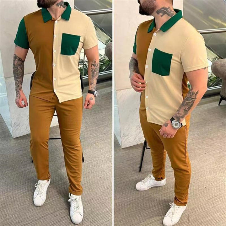 Herren Farbblock Freizeit Outfit Echoarchiv