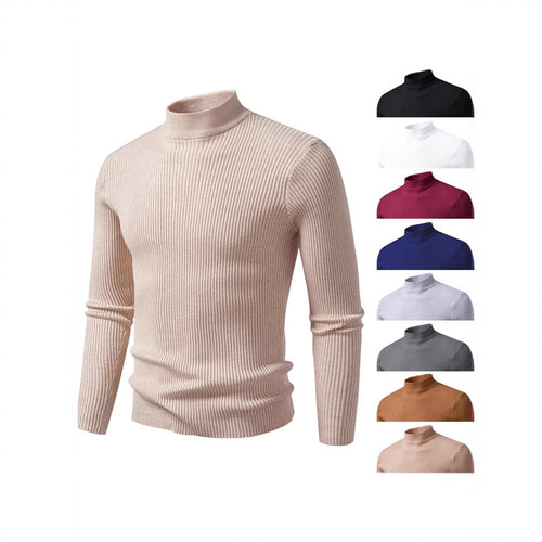 Herren Rollkragenpullover aus strukturiertem Strickmaterial Echoarchiv