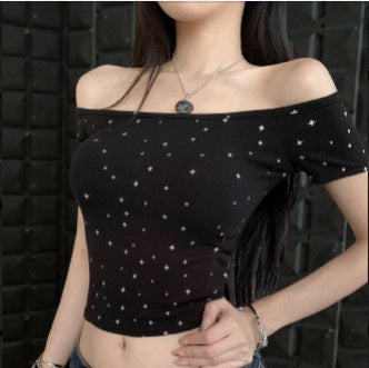 Damen Off-Shoulder Shirt mit subtilen Muster Echo Archiv