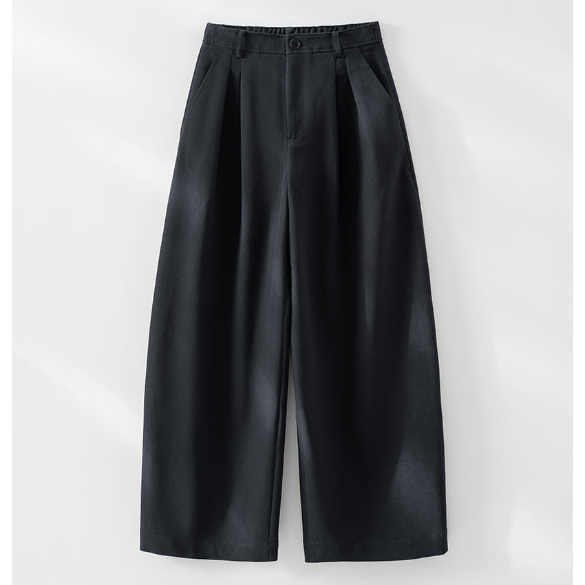 Damen Hochtaillierte Bundfalten-Palazzohose mit weitem Bein und teil-elastischem Bund Echoarchiv