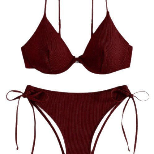Damen Triangel-Bikini mit verstellbaren Trägern und Seitenschnürungen Echo Archiv