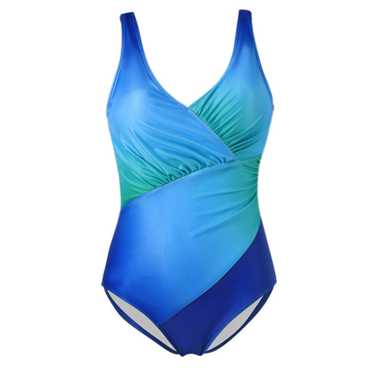 Damen Eleganter Einteiler Badeanzug mit Wickeloptik Echo Archiv