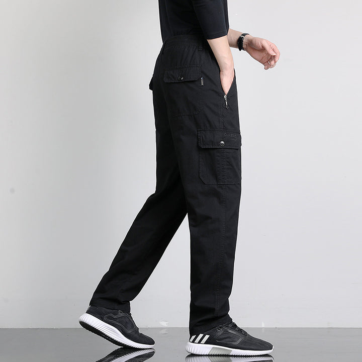 Herren Lockere Cargohose mit elastischem Bund, Multifach‑Taschen & geradem Bein Echo Archiv