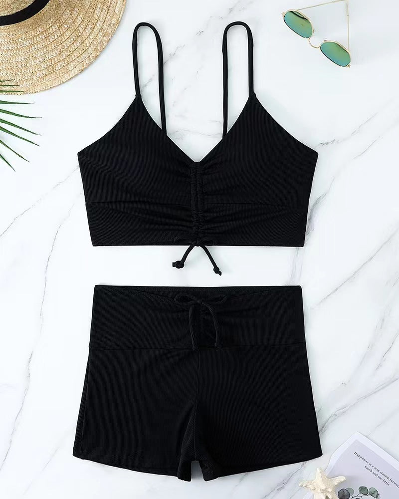Damen Bikini mit floralem Rüschendesign und verstellbaren Trägern Echo Archiv