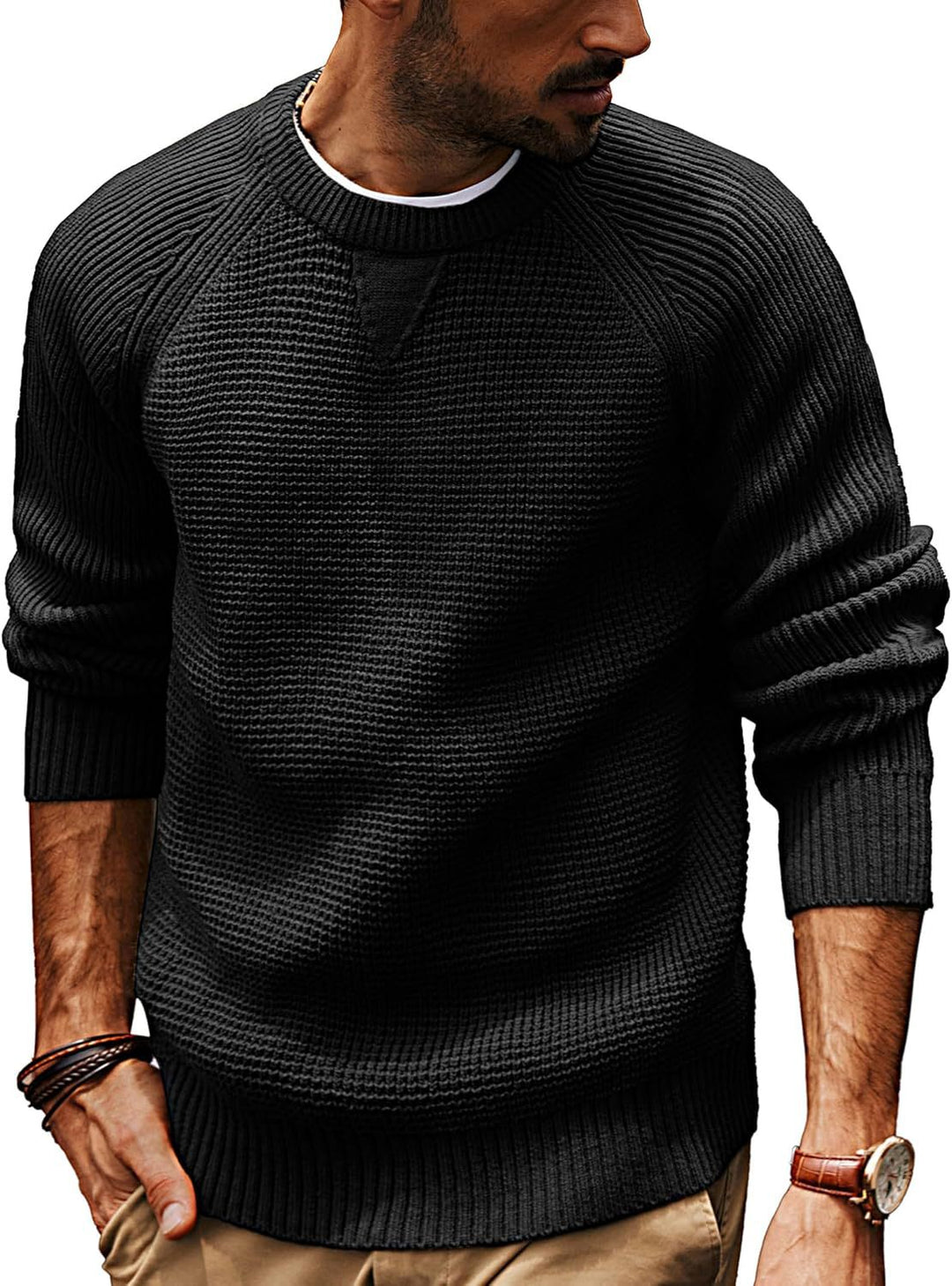 Herren strukturiertes Pullover mit lässigem Schnitt Echoarchiv