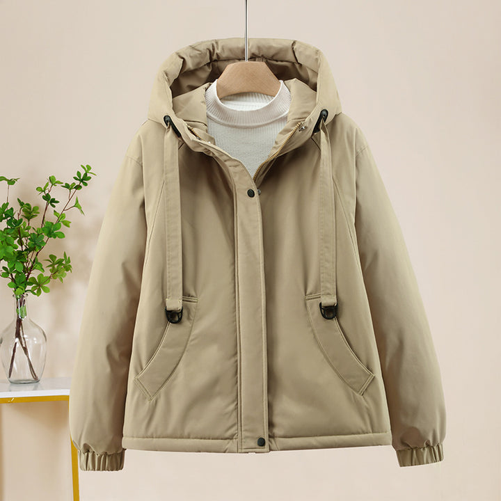 Damen Kurze Thermo-Kapuzenjacke mit Tunnelzug, Winddichter Außenhülle und elastischen Bündchen Echo Archiv