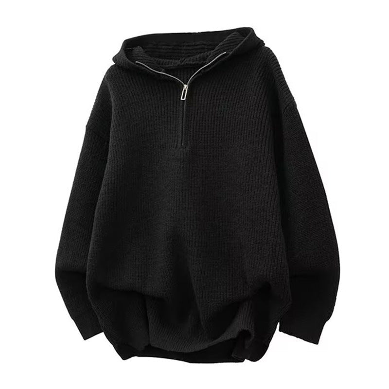 Damen Stilvoller Kapuzenpullover mit Halbreißverschluss Echoarchiv