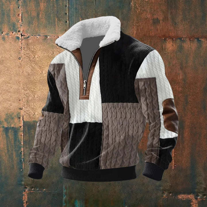 Herren Urbaner Fleece Pullover mit Baum-Motiv Echoarchiv