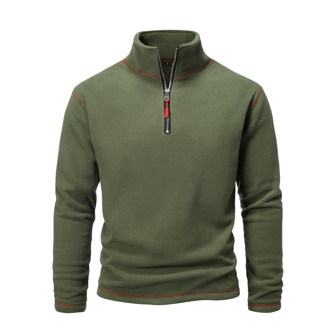 Herren Fleecepullover mit hohem Kragen und halbem Reißverschluss Echoarchiv