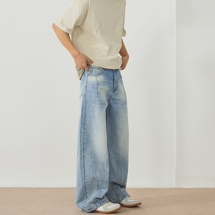 Herren Extreme Baggy-Denimhose im bodenlangen Palazzoschnitt mit tiefem Schritt Echo Archiv